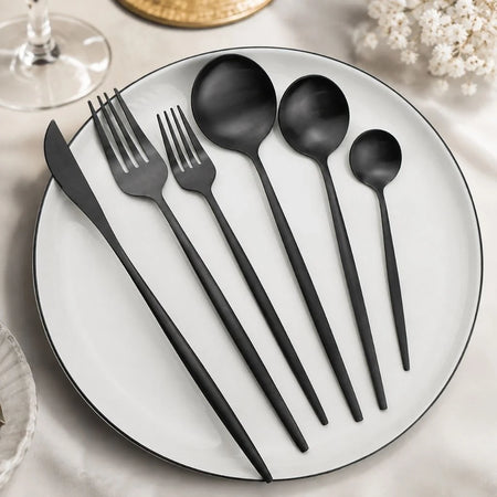 30-Piece Minimalist Cutlery Set with Multiple Finishes