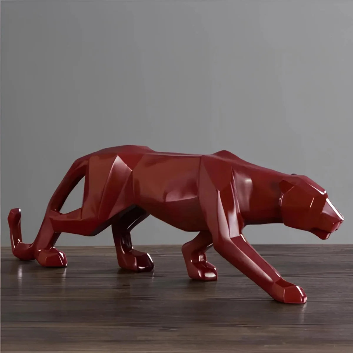 Panther Resin Sculpture with Unique Abstract Design 8