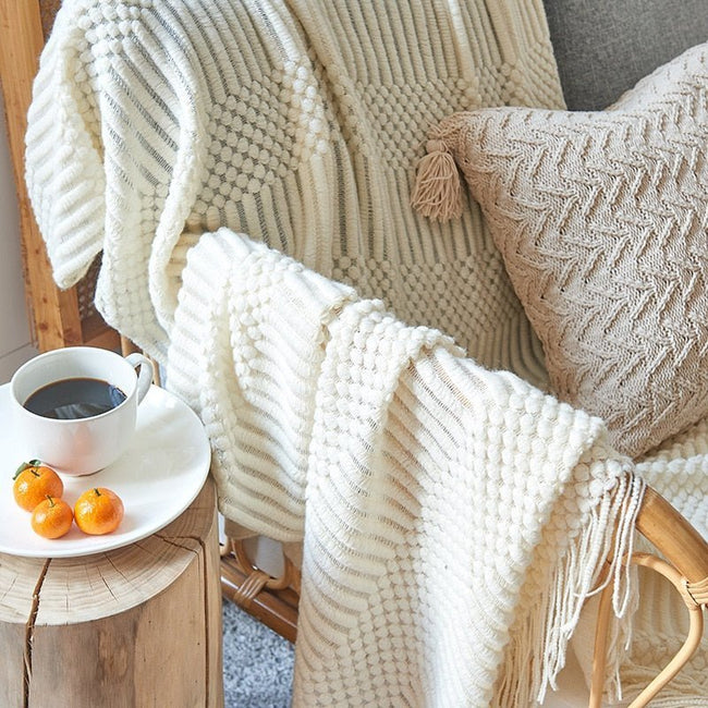 Sofa Knitted Blanket with Elegant Design