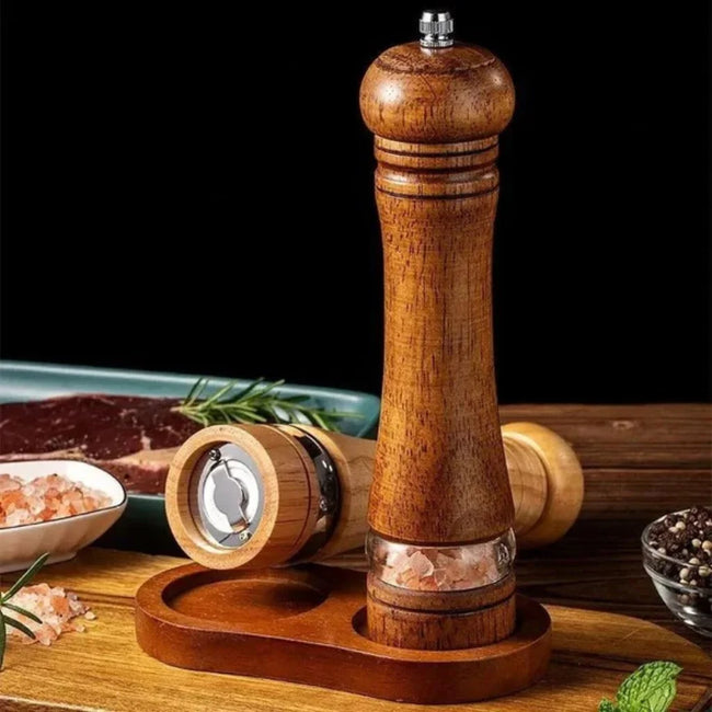 Wooden Pepper Salt Grinder with Adjustable Coarseness