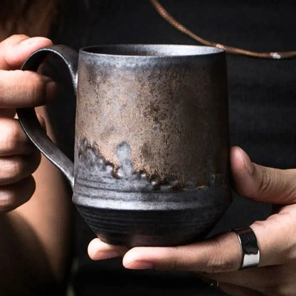 Ceramic Vintage-Inspired Coffee Mug with Rustic Design and Comfortable Grip 0