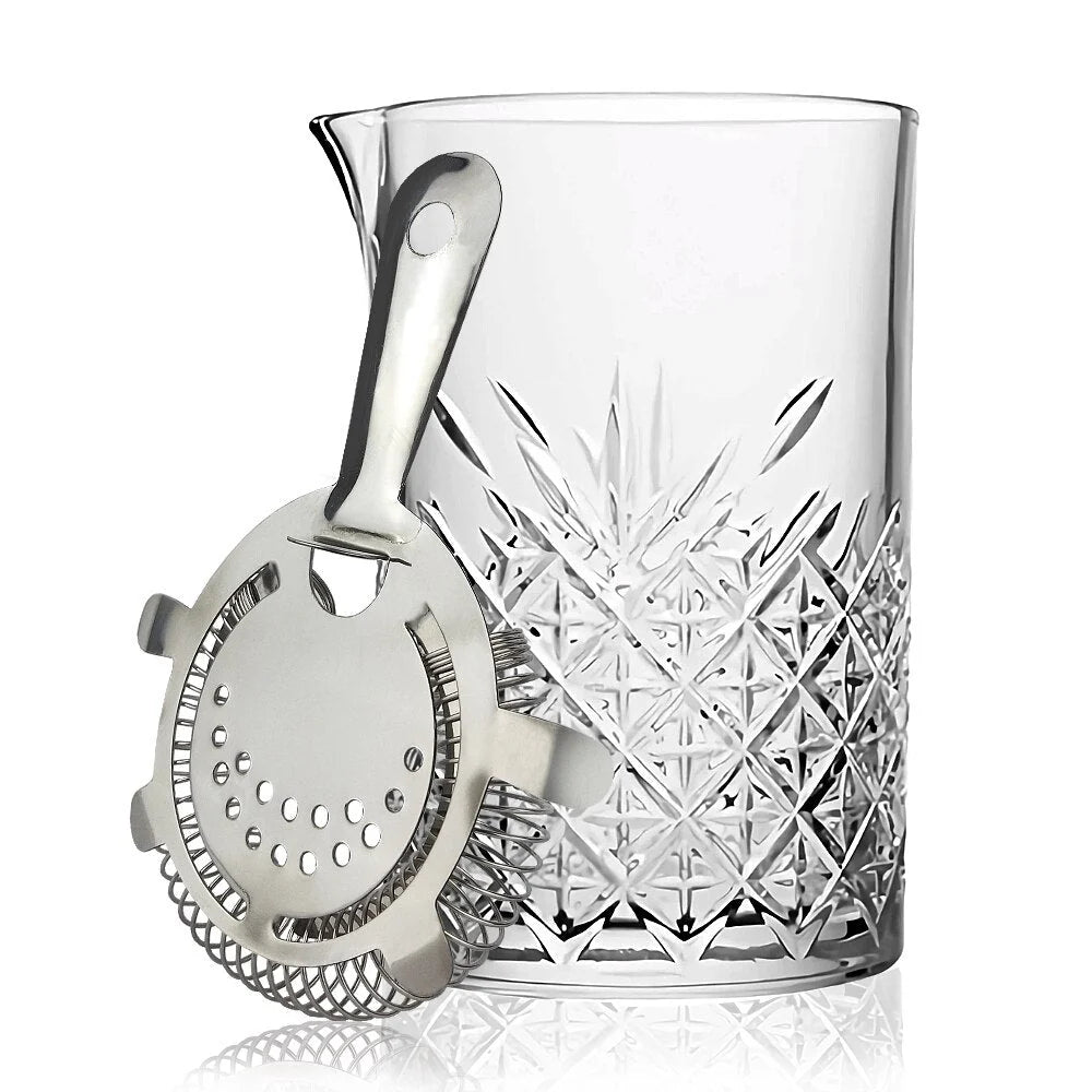 Cocktail Mixing Set with Yarai Pattern Pitcher, Jigger, Spoon and Strainer 4