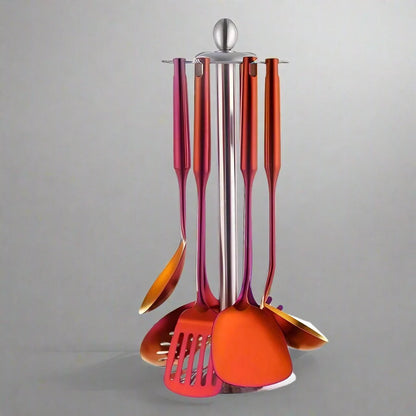 Cooking Utensils Set with Vibrant Finish and Ergonomic Design 0