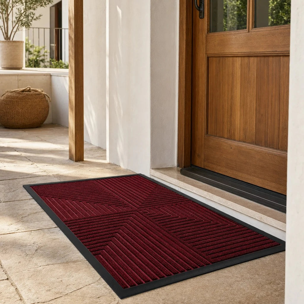 Doormat with Anti-Slip Design and Striped Surface 0