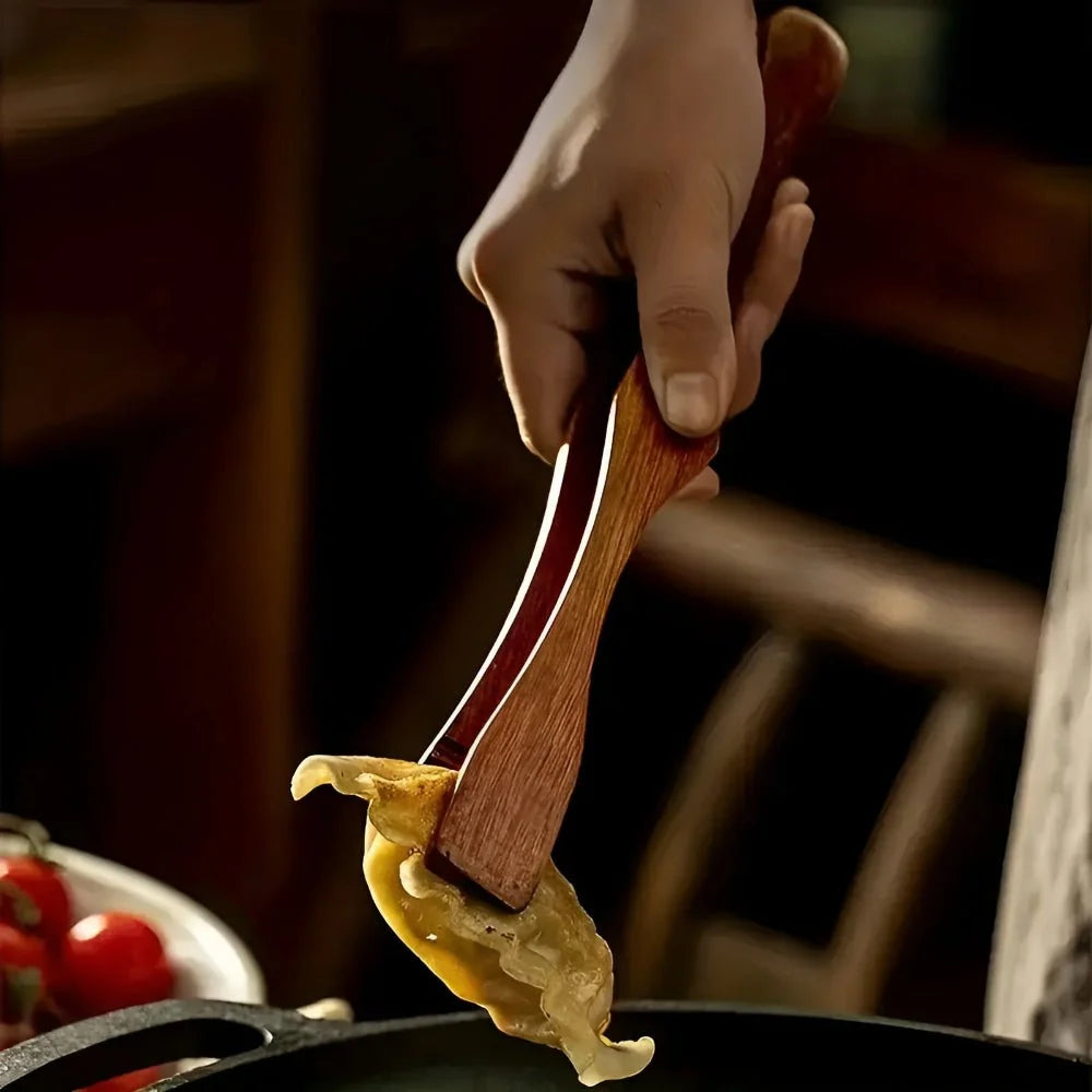 Kitchen Tongs – Natural Wood with Heat Resistant Finish for Versatile Culinary Use 1