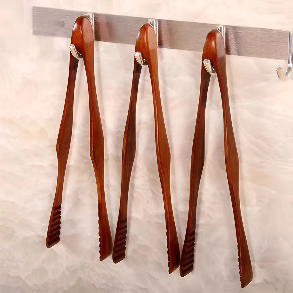 Kitchen Tongs – Natural Wood with Heat Resistant Finish for Versatile Culinary Use 2