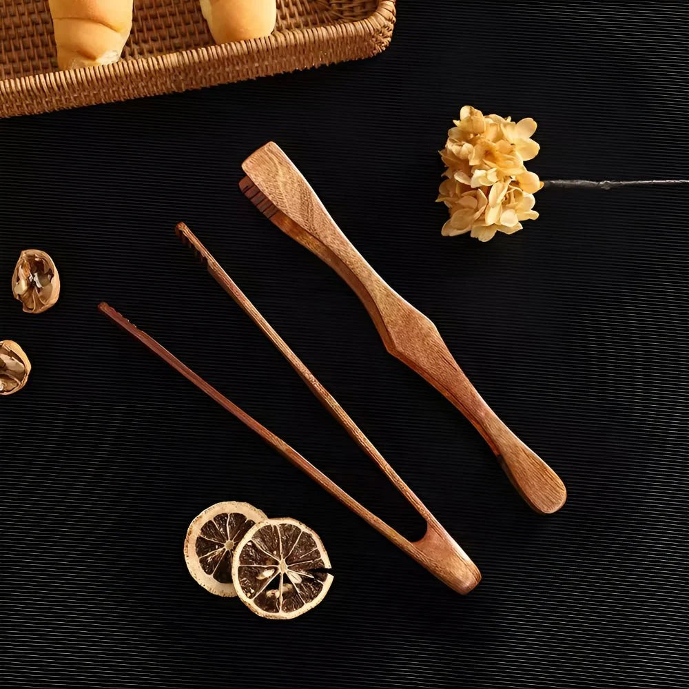 Kitchen Tongs – Natural Wood with Heat Resistant Finish for Versatile Culinary Use 5