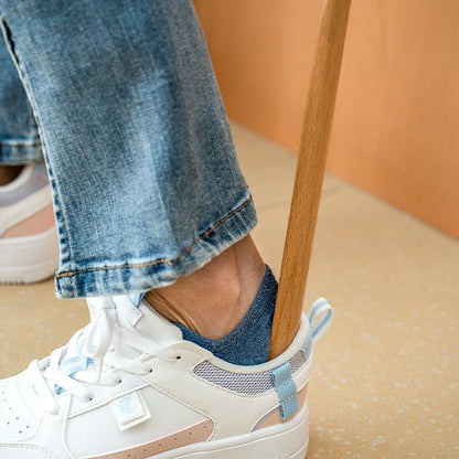 Long Wooden Shoehorn with Magnetic Wall Mount 4