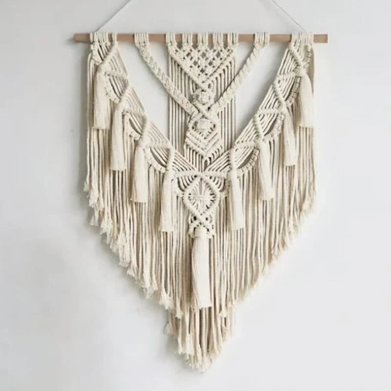 Macramé Wall Hanging with Geometric Design 0
