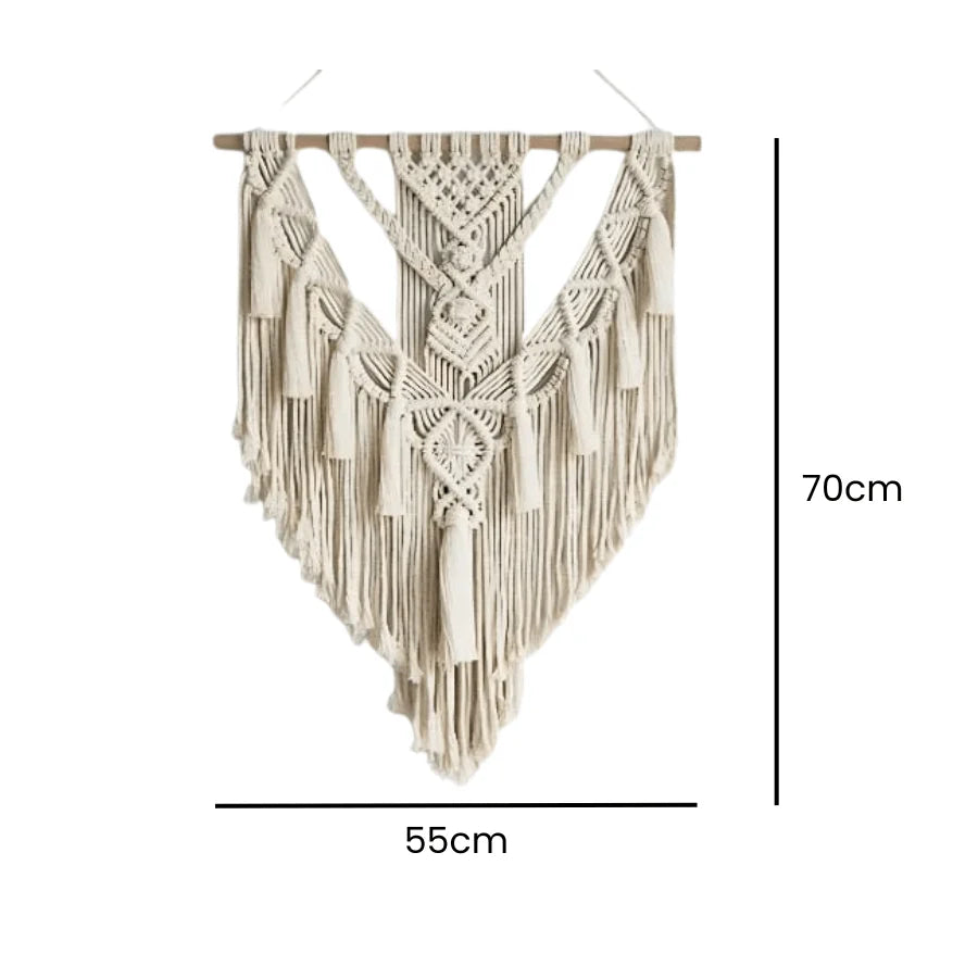 Macramé Wall Hanging with Geometric Design 7