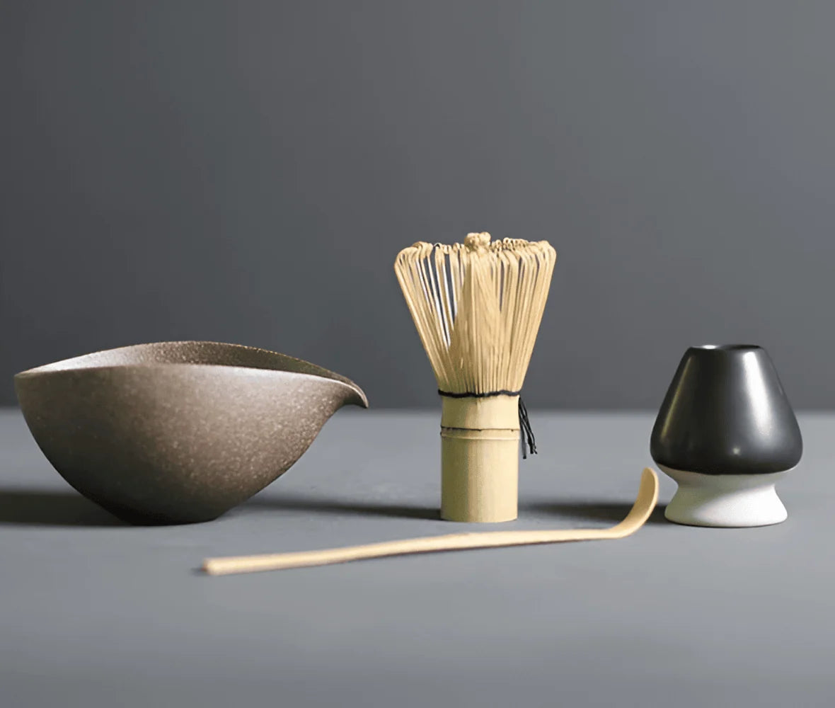Matcha Set with Ceramic Bowl and Bamboo Whisk 1