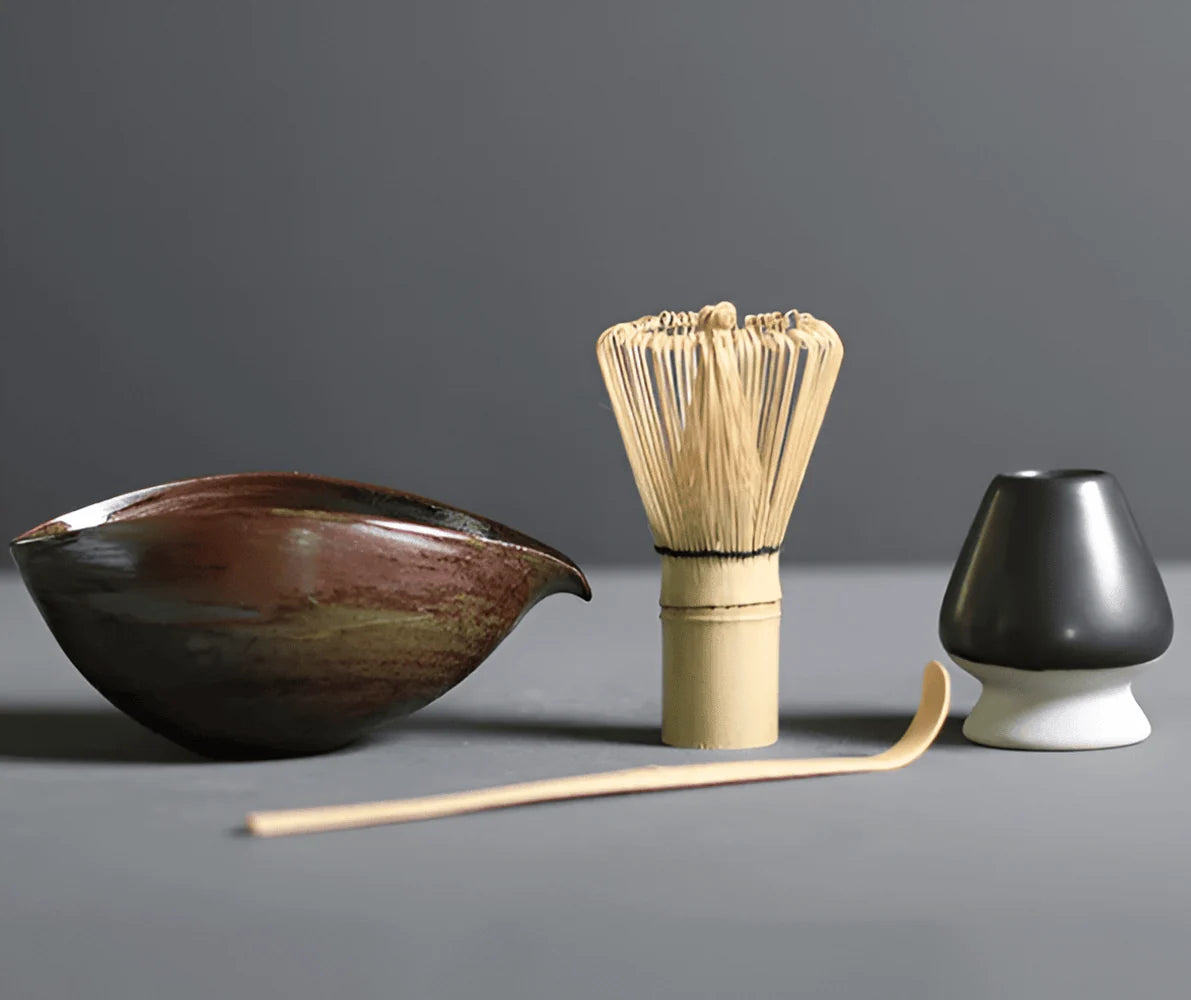 Matcha Set with Ceramic Bowl and Bamboo Whisk 4