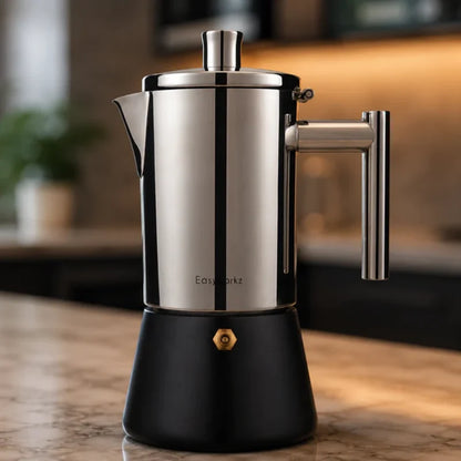 Moka Pot with Heat-Resistant Handle for Stovetop Espresso and Italian Coffee 4