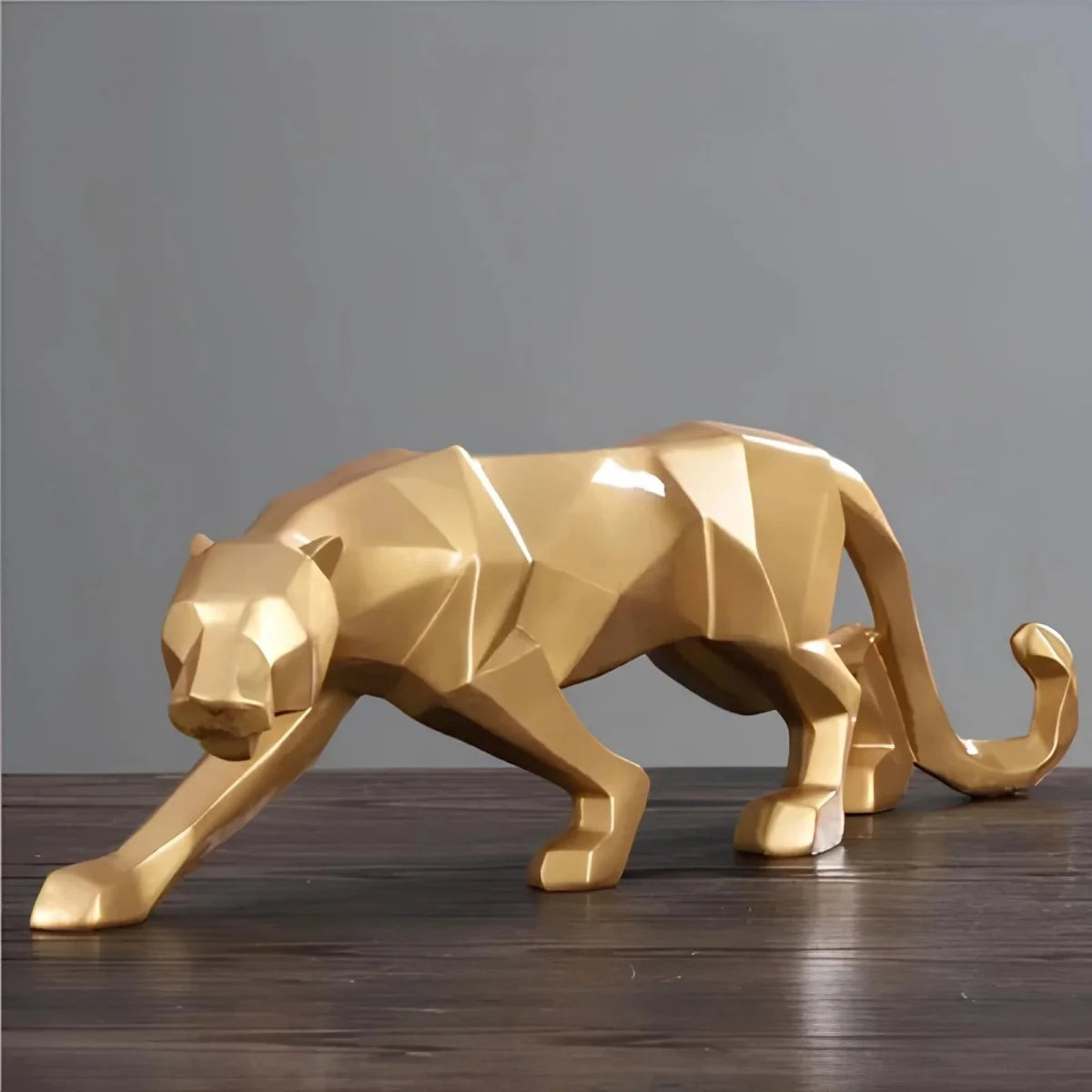 Panther Resin Sculpture with Unique Abstract Design 7
