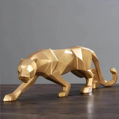 Panther Resin Sculpture with Unique Abstract Design 7