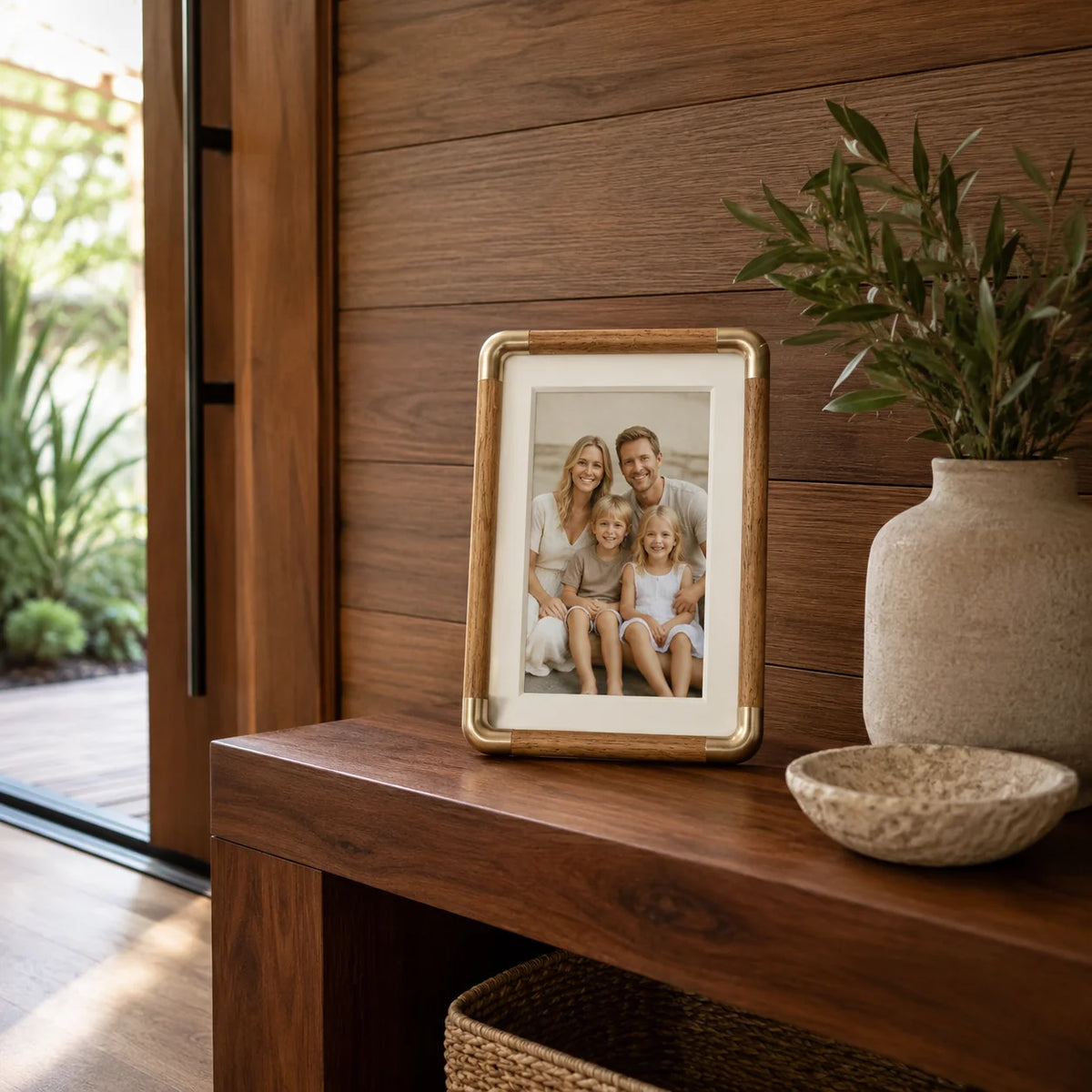 Photo Frame with Vintage Design and Solid Wood Construction 1
