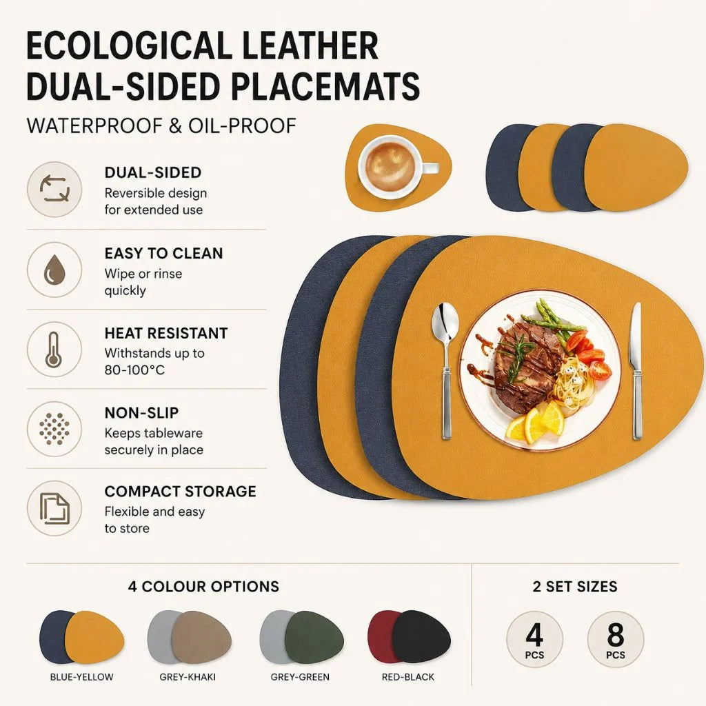 Placemats Set with Dual-Sided Design and Easy Care 3