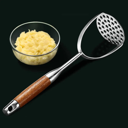 Potato Masher with Ergonomic Wooden Handle 0