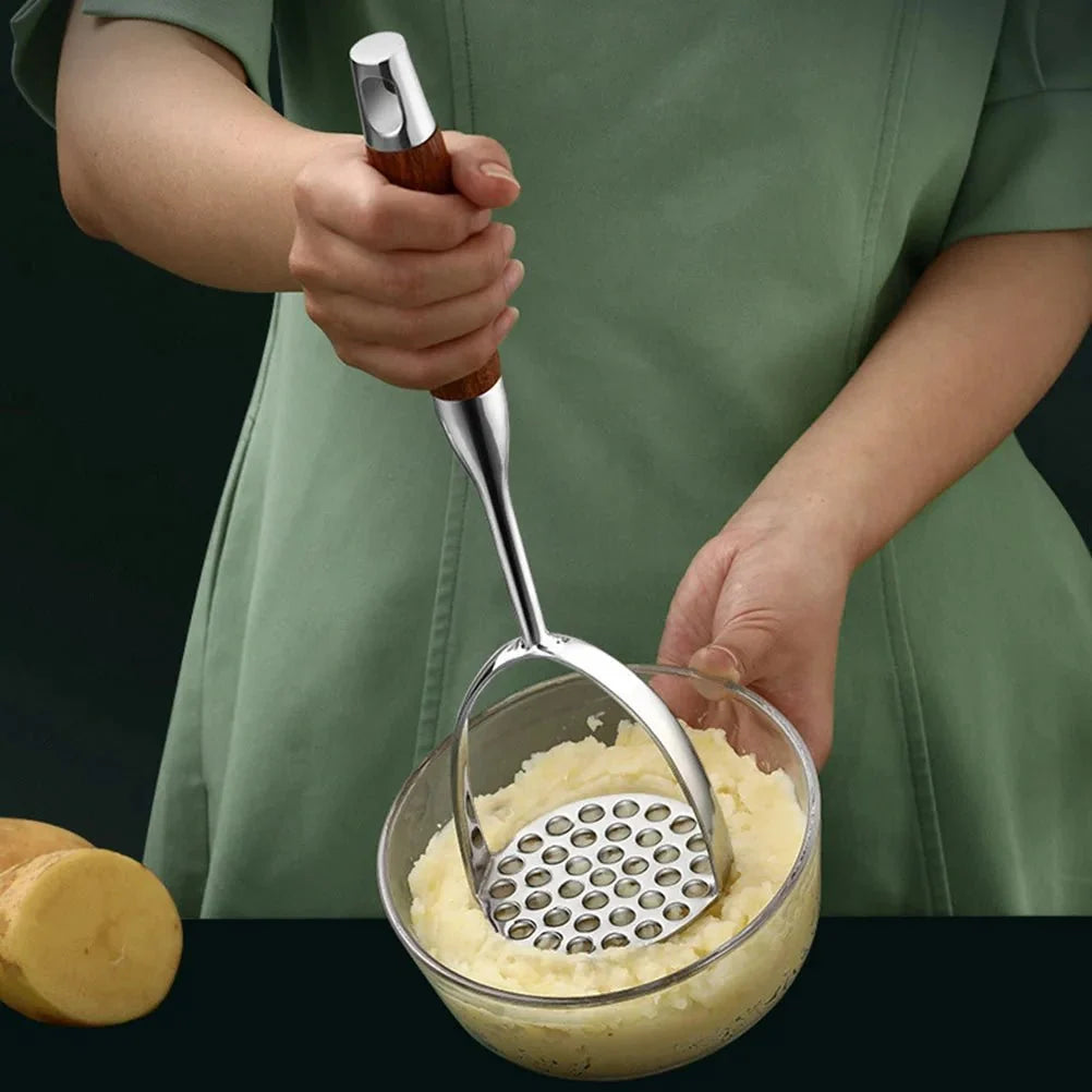 Potato Masher with Ergonomic Wooden Handle 1