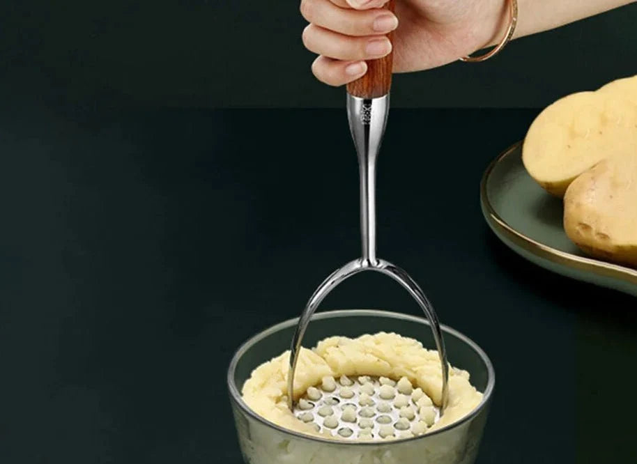Potato Masher with Ergonomic Wooden Handle 3