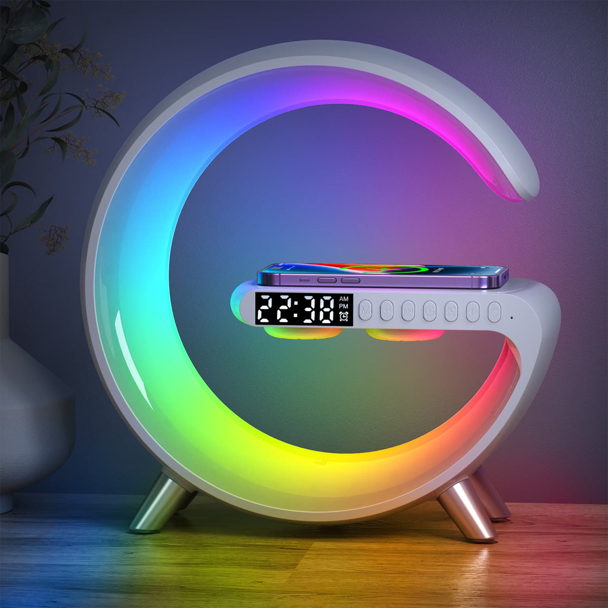 Smart LED | Sunrise Alarm Clock with Wireless Charging & Sound Machine | Multi-Function Bedside Device for Better Sleep 1