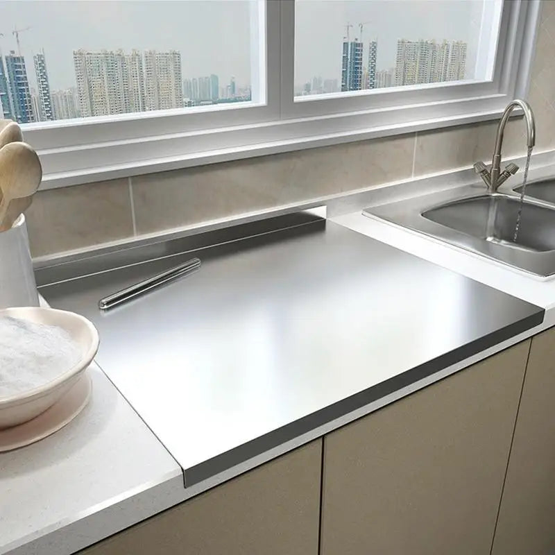 Stainless Steel Chopping Board with Spill-Resistant Edges 0