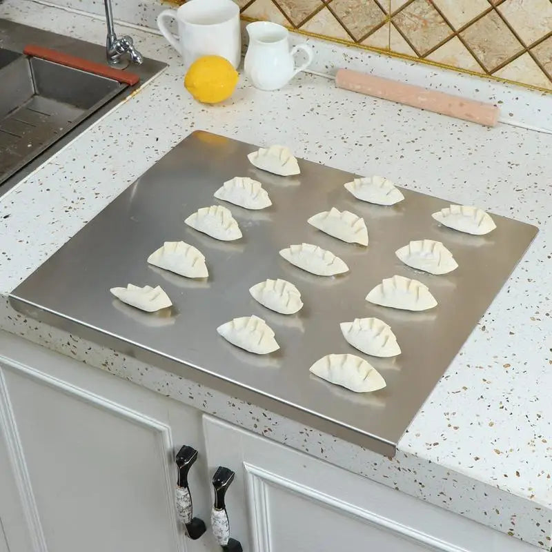 Stainless Steel Chopping Board with Spill-Resistant Edges 2