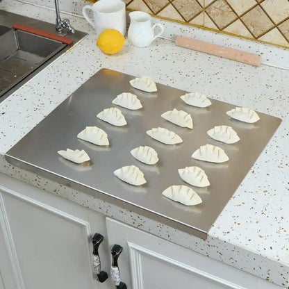 Stainless Steel Chopping Board with Spill-Resistant Edges 2