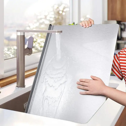 Stainless Steel Chopping Board with Spill-Resistant Edges 3