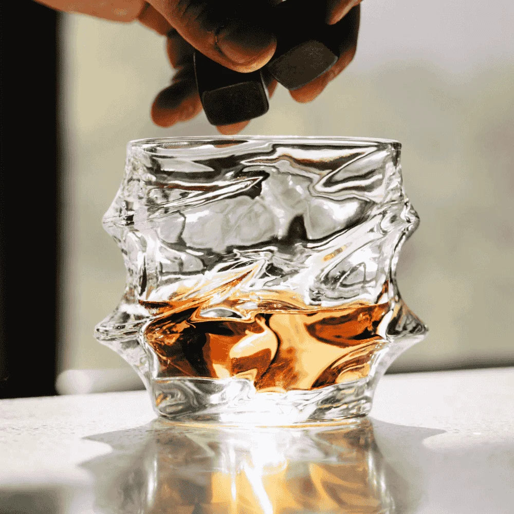 Whisky Glass with Intricate Design and Weighty Base for Scotch and Bourbon 0