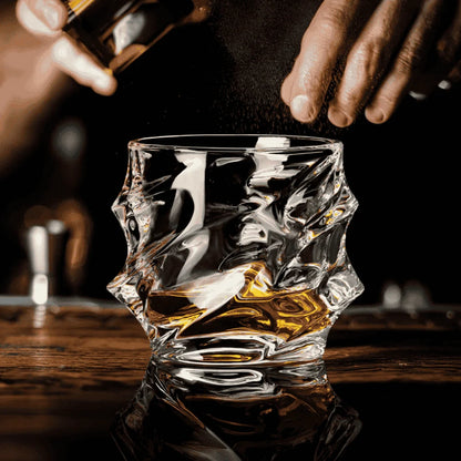 Whisky Glass with Intricate Design and Weighty Base for Scotch and Bourbon 1