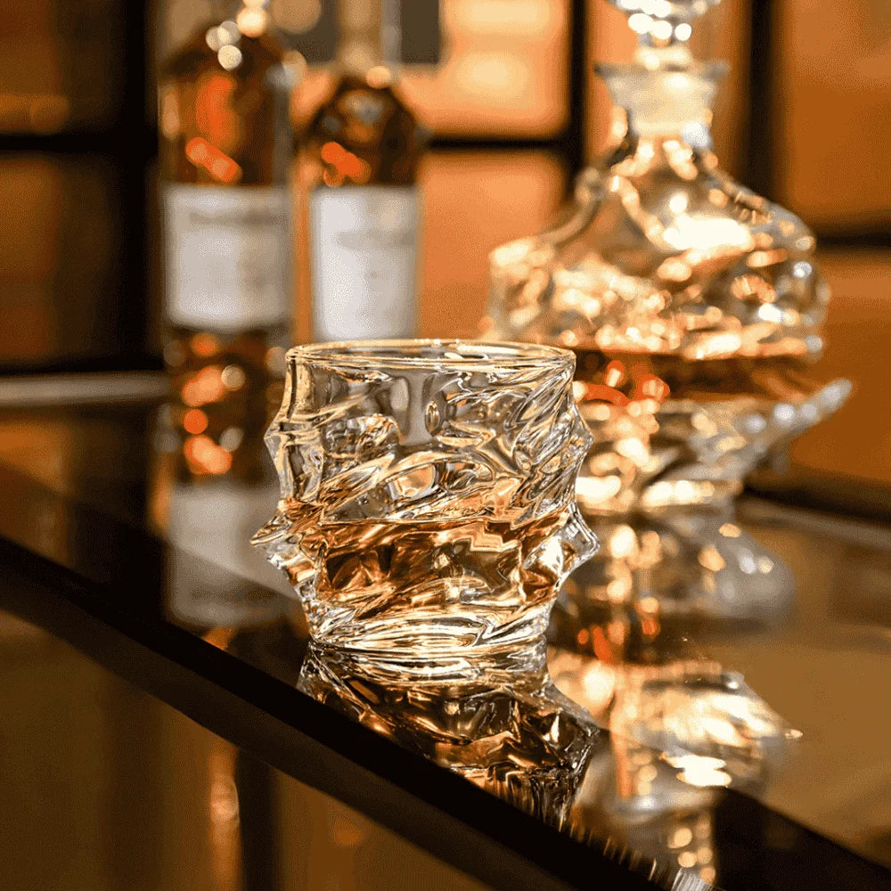 Whisky Glass with Intricate Design and Weighty Base for Scotch and Bourbon 2