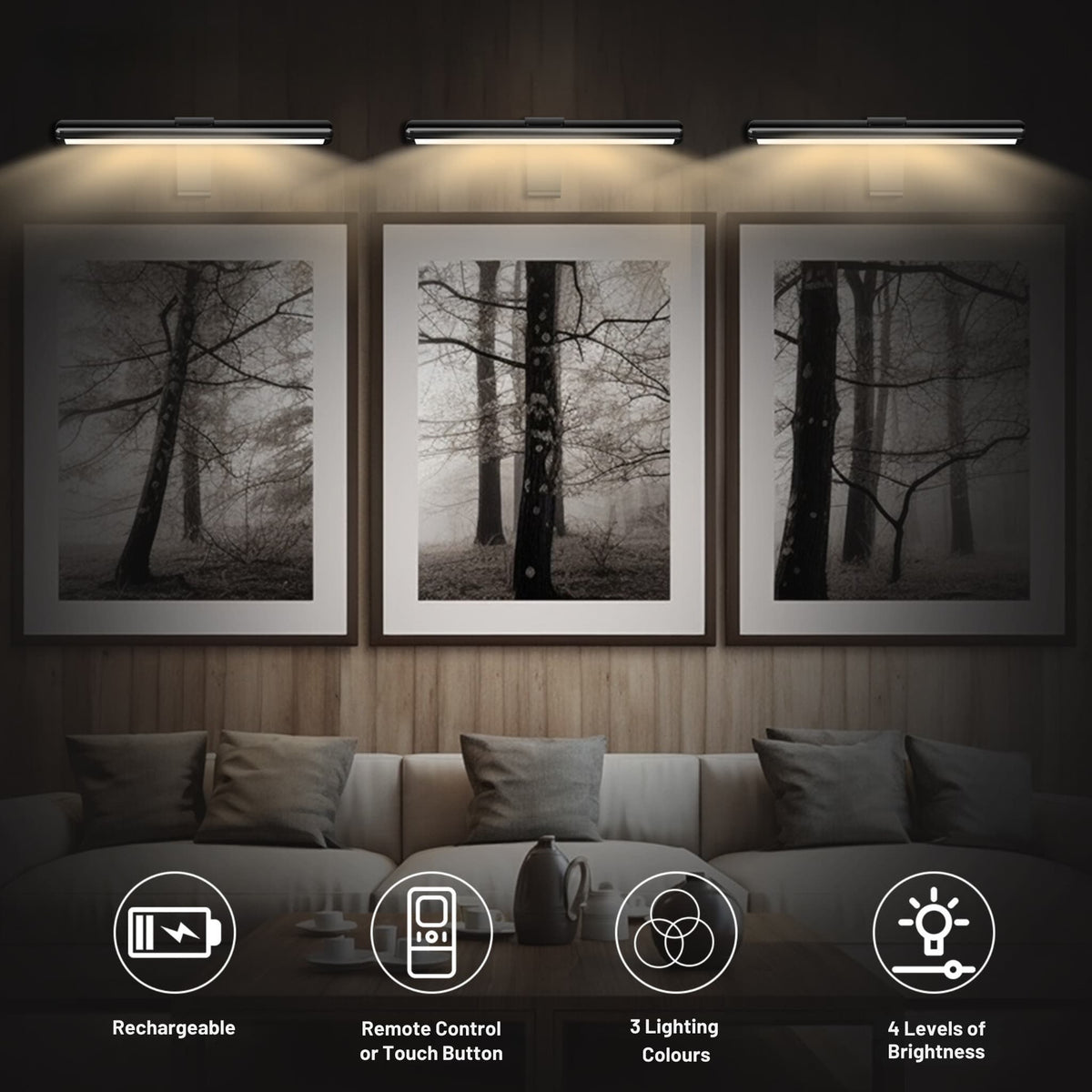 Wireless LED Picture Light | Adjustable Brightness & Remote Control | Elegant Artwork Lighting for Perfect Ambience 8